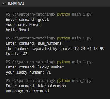Python pattern matching