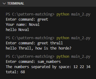 Python pattern matching
