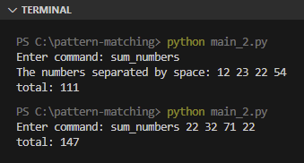 Python pattern matchin