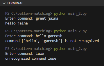 Python pattern matchin
